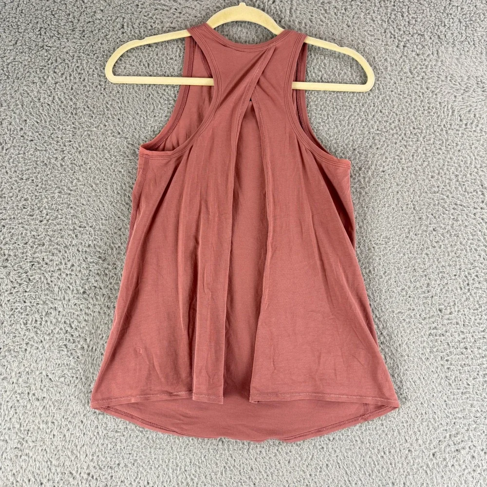 Lululemon All It Takes Tank Top Womens 4 Pink Tulip Back Yoga‎ Sleeveless Top